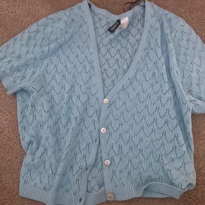 H&M size small color light blue with white buttons never warn